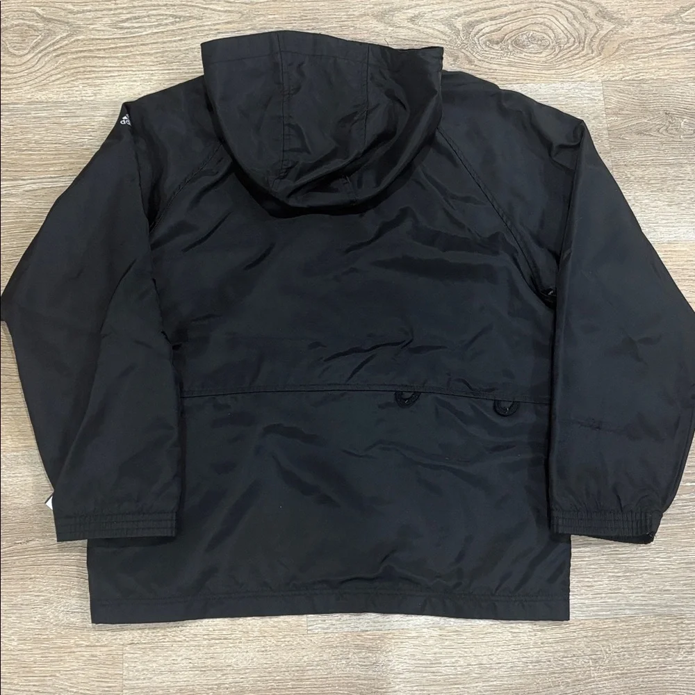 Adidas Boys Large‎ Black Hooded Half Zip Windbreaker Jacket